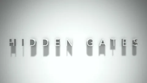 Hidden gates 3D title animation white text on a white background Stock Footage 299377742