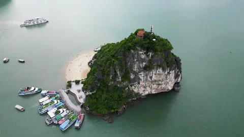 Hidden Gem: Serene and Idyllic Island in Ha Long Bay Stock Footage 240872767