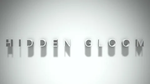 Hidden gloom 3D title animation with shadows on a white background Stock Footage 297999361