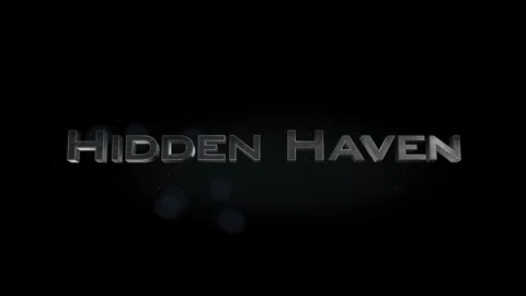 Hidden Haven title metal text on black alpha channel background Stock Footage 295877285