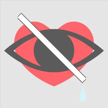 A hidden heart for users of a social network. No likes. Stock Illustration