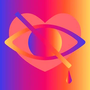 A hidden heart for users of a social network. No likes. Vector illustration o Stock Illustration