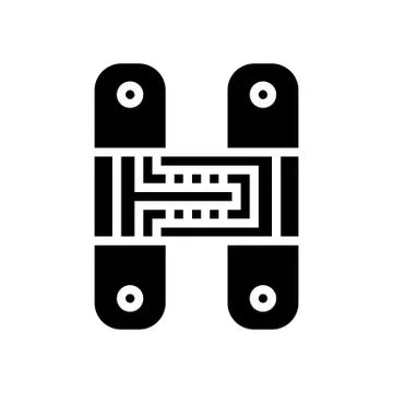 Hidden hinges glyph icon vector illustration Stock Illustration