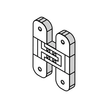 Hidden hinges isometric icon vector illustration Stock Illustration