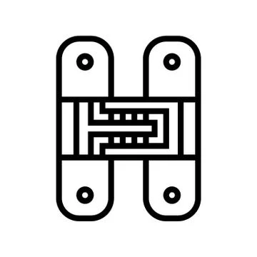 Hidden hinges line icon vector illustration Stock Illustration
