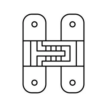Hidden hinges line icon vector illustration Stock Illustration