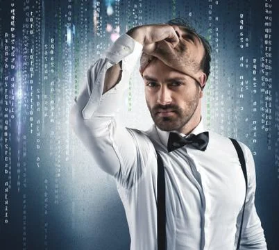 Hidden identity of a hacker Stock Illustration