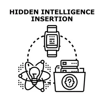Hidden intelligence insertion into data system concept Stockillustratie