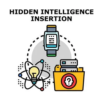 Hidden intelligence insertion into data system concept 스톡 일러스트