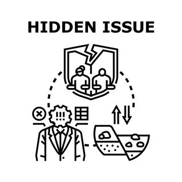 Hidden issue concept revealing underlying problems solution Stock Illustration