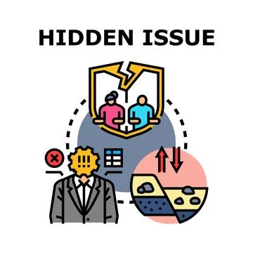 Hidden issue concept revealing underlying problems solution Stock Illustration