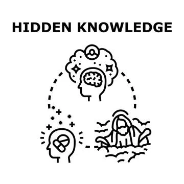 Hidden knowledge concept exploring human mind and spiritual understanding Stock Illustration