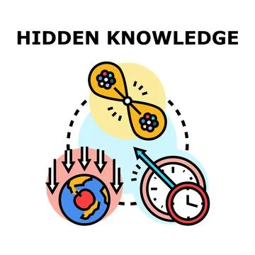 Hidden knowledge concept revealing global impact over time Stock Illustration