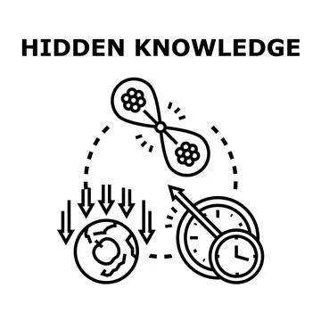 Hidden knowledge concept revealing global impact over time Stock Illustration