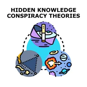 Hidden knowledge conspiracy theories concept vector illustration Stock Illustration