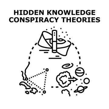 Hidden knowledge conspiracy theories concept vector illustration Stock Illustration