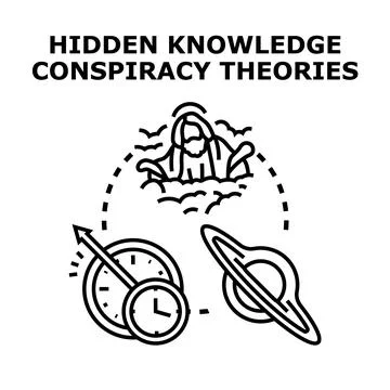 Hidden knowledge conspiracy theories vector icon 스톡 일러스트