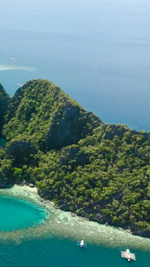 Hidden Lagoon in Coron, Palawan. Philippines. Stock Footage 344984984