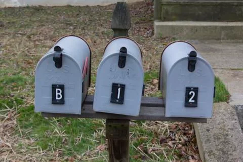 Hidden message in mail boxes Foto stock