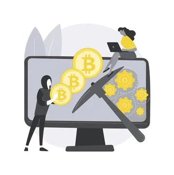 Hidden mining abstract concept vector illustration. Stock Illustration