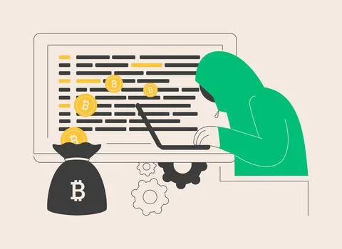 Hidden mining abstract concept vector illustration. イラスト素材