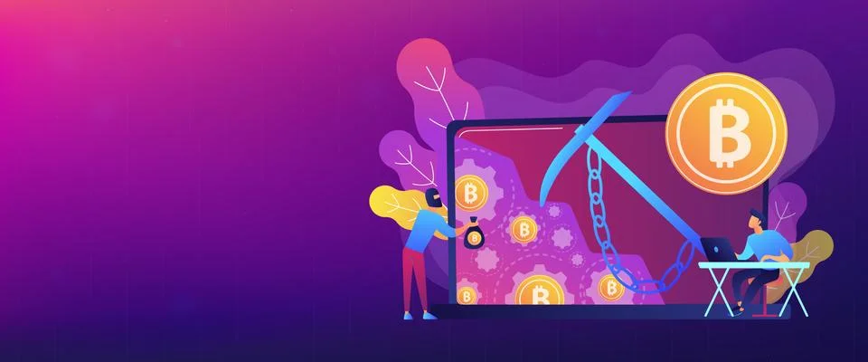 Hidden mining concept banner header. Stock Illustration