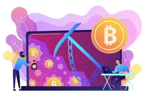 Hidden mining concept vector illustration. Stock Illustration