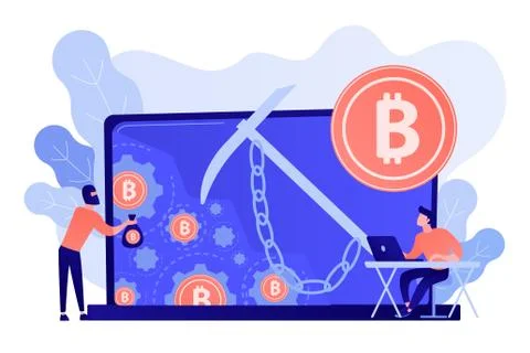 Hidden mining concept vector illustration. Stock Illustration