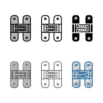 Hidden multipack hinges color icon vector Stock Illustration