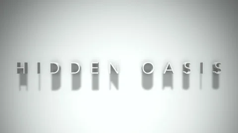 Hidden oasis 3D title animation white text on a white background Stock Footage 298374830