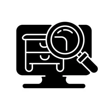 Hidden object game black glyph icon Illustrazione stock
