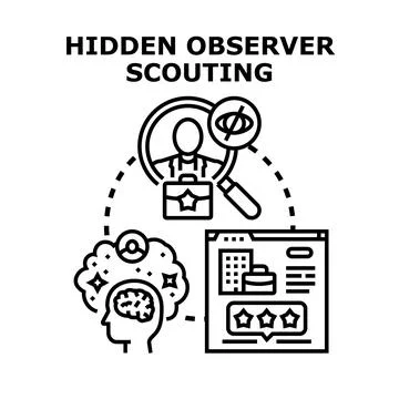Hidden observer scouting for quality review Stock Illustration