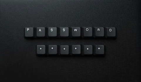 Hidden Password Protection Concept With Keyboard Keycaps Stock Photos