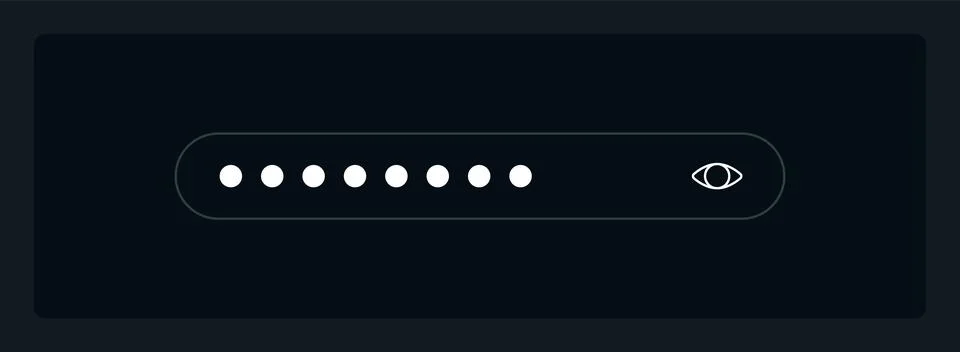 Hidden password UI element template Illustrazione stock