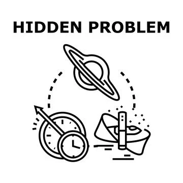 Hidden problem concept with addiction, time, and consuming forces Stock Illustration