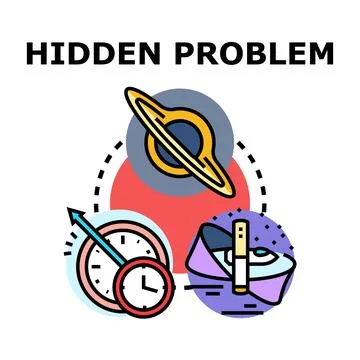 Hidden problem concept with addiction, time, and consuming forces Stock Illustration