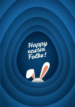 Hidden rabbit on the hole shaped like an egg Stock Illustration