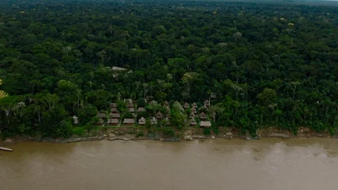 Hidden rainforest hotel in Peru on the Amazon river 스톡 동영상 116396464