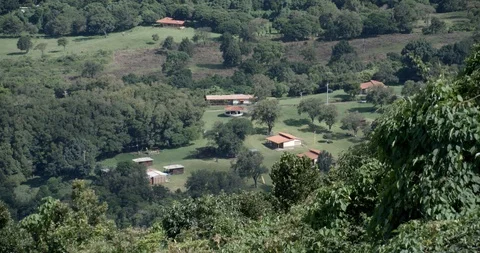 Hidden Ranch in the Moutain 01 Stock Footage 94358891