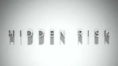 Hidden risk 3D title animation with shadows on a white background Stock Footage 297514182