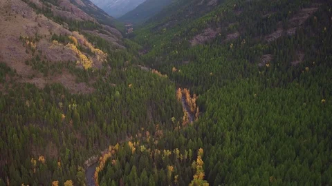 Hidden River through a Valley Stock Footage 72718906
