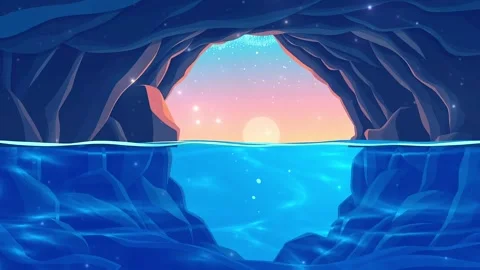 Hidden Sea: Underground Cave Meets the Ocean in Beautiful Natural Form Stock Footage 306825972