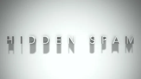 Hidden spam 3D title animation with shadows on a white background Stock Footage 297129069