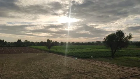Hidden sun behind the clouds, morning time footage, Stock Footage 296576538