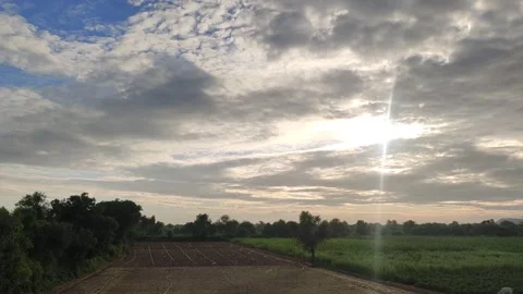 Hidden sun behind the clouds, morning time footage, Stock Footage 296576567