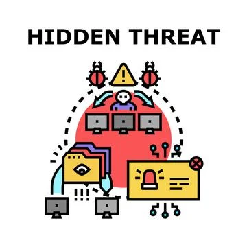 Hidden threat concept digital attack and data security Stock-Illustration