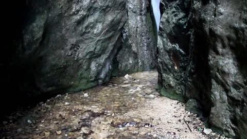 Hidden waterfall Stock Footage 107646672