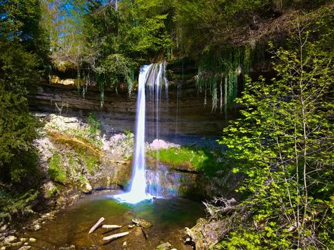 Hidden waterfall Stockfoto's