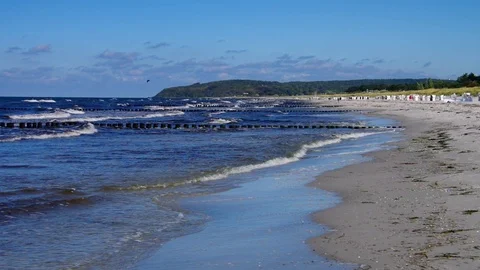 Hiddensee sandy beach in summer, Germany Stock Footage 117222373