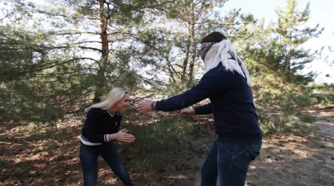 Hide and seek Removing blindfold Stock Footage 44765978